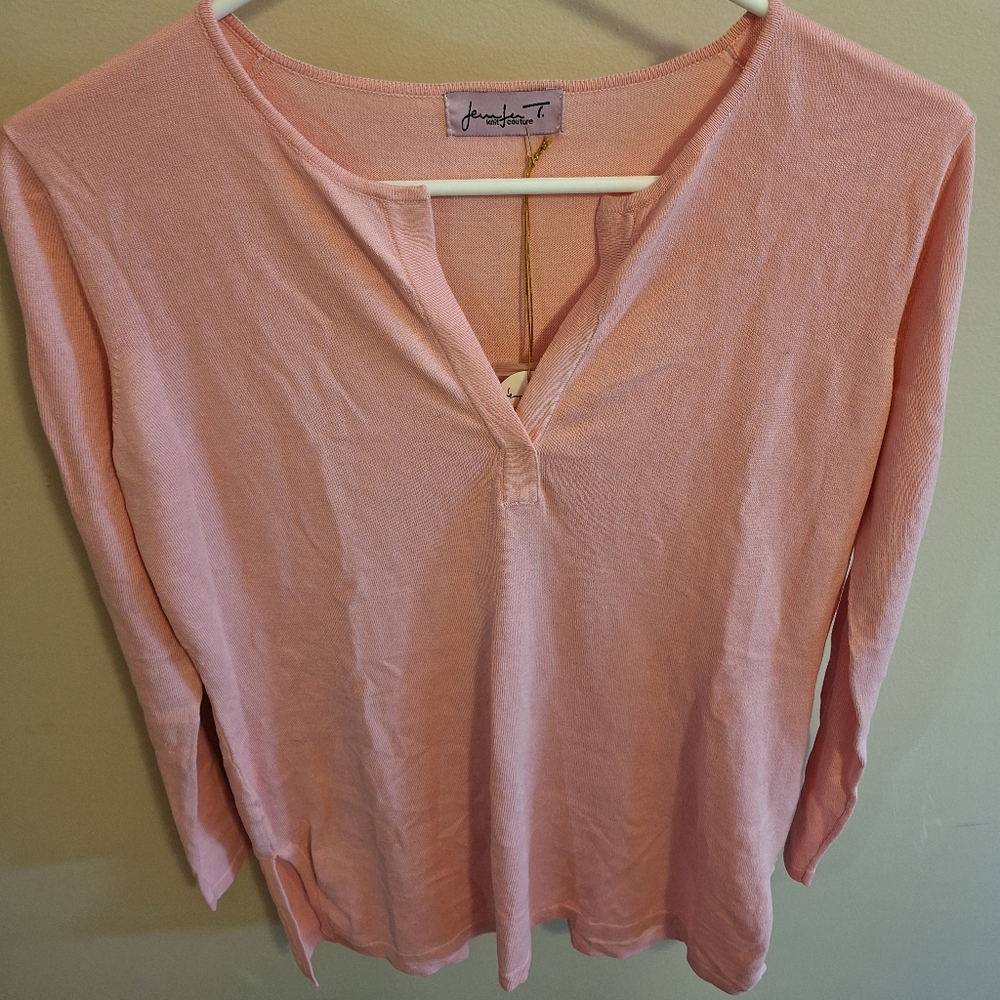 Jennifer T Knit Couture new with tags tunic, pink
